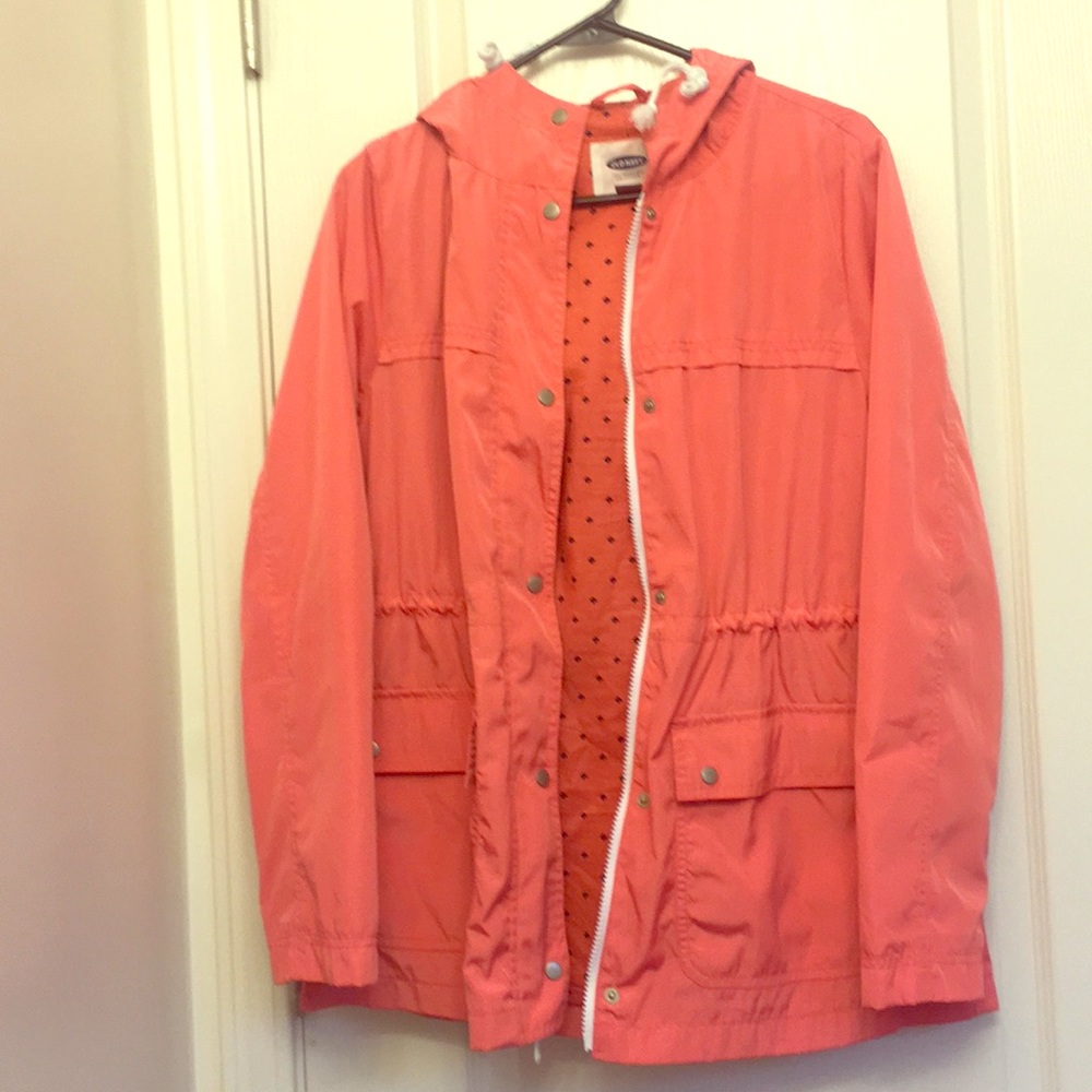 Old Navy Salmon colored rain coat